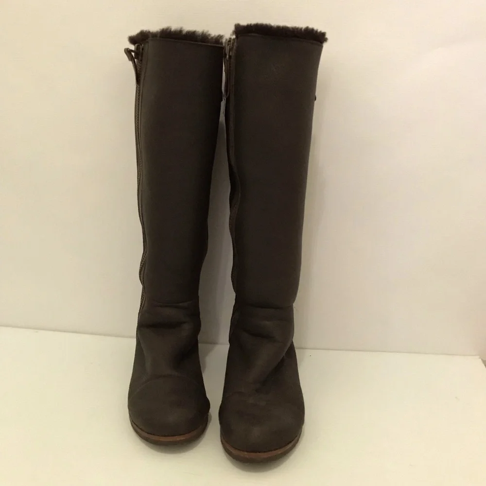 Modern Vintage Women's Leather Equestrian Riding Boots Brown Size 37.5/US 7